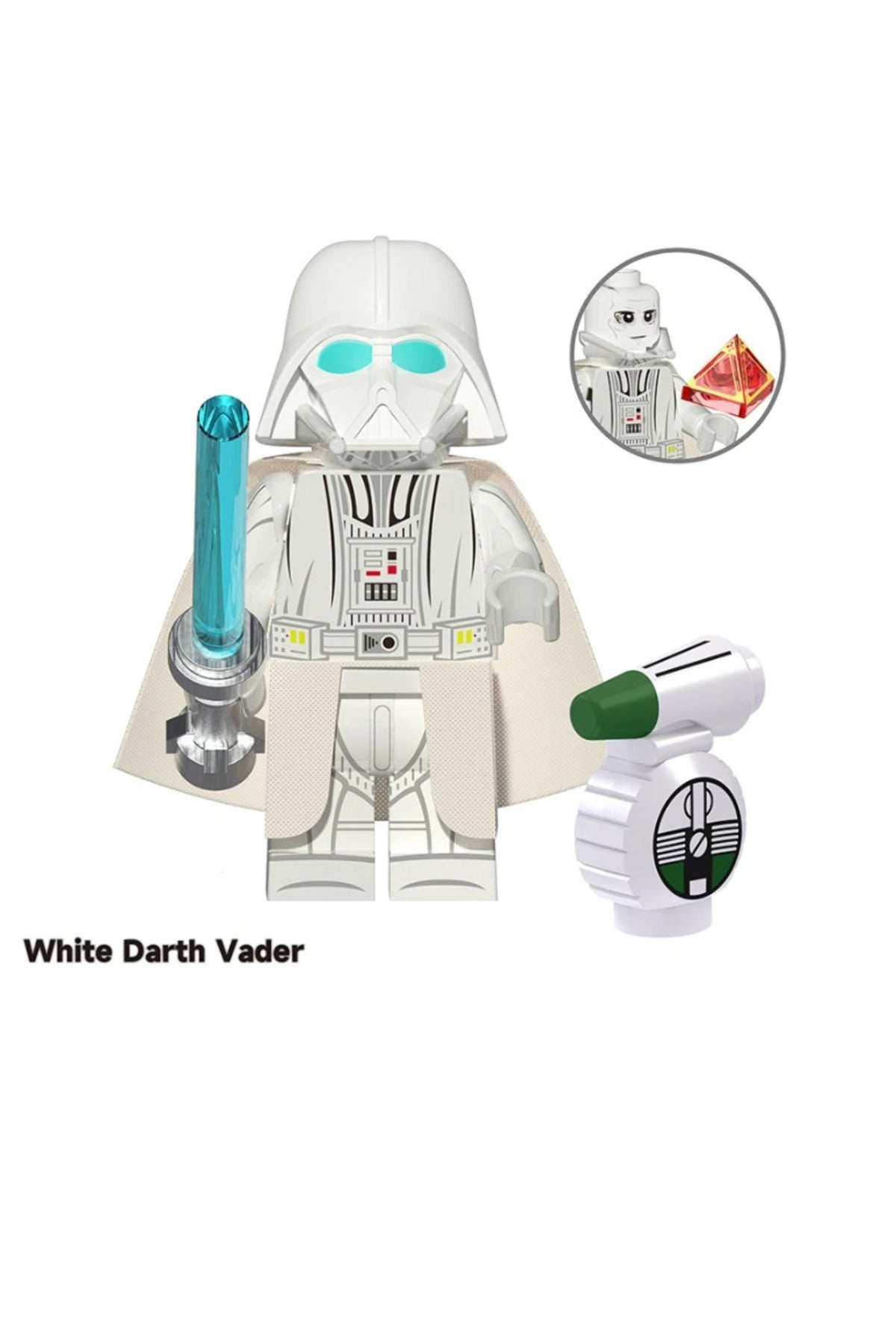 Beyaz Darth Vader Figür Yapı Blok Oyuncak(Custom Model)