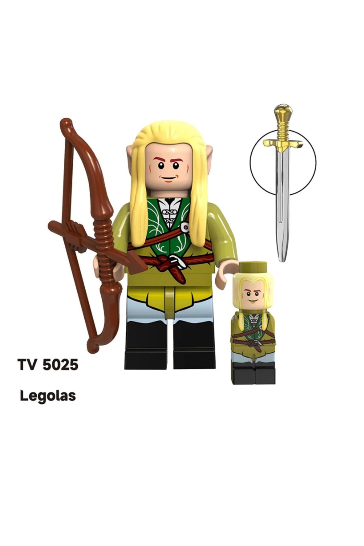 Legolas LOTR Yüzük Kardeşliği Figür Yapı Blok Oyuncak(Custom Özel Tasarım Minik Figürlü Paket)