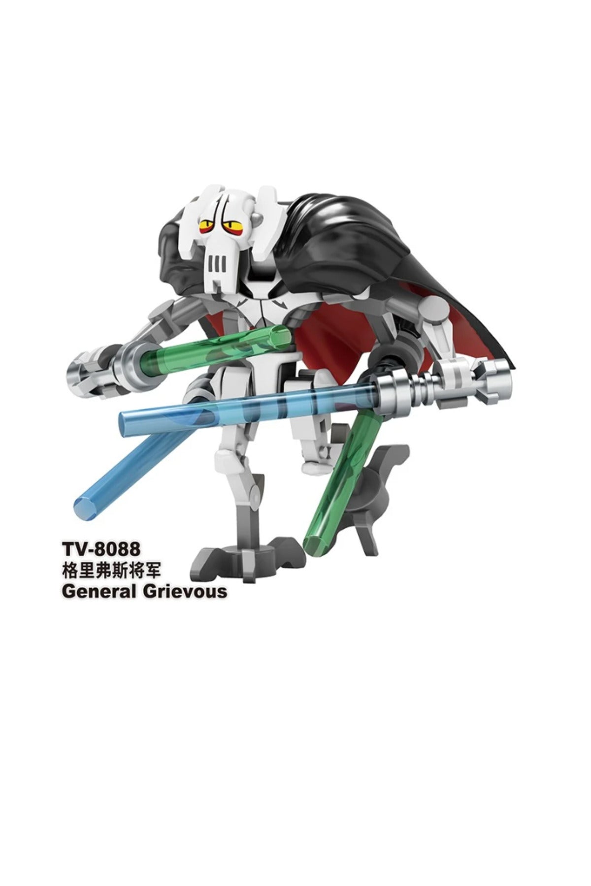 General Grevious Pelerinli Clone Wars Figür Yapı Blok Oyuncak(Custom Model,Beyaz Yeni Pelerinli )