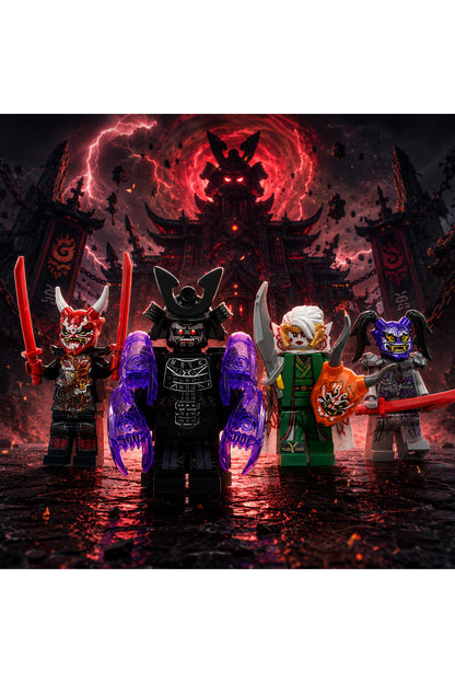 Lord Garmadon Oni Harumi Oni Mr e Prenses Harumi Son of Garmadon dörtlü minifigür seti