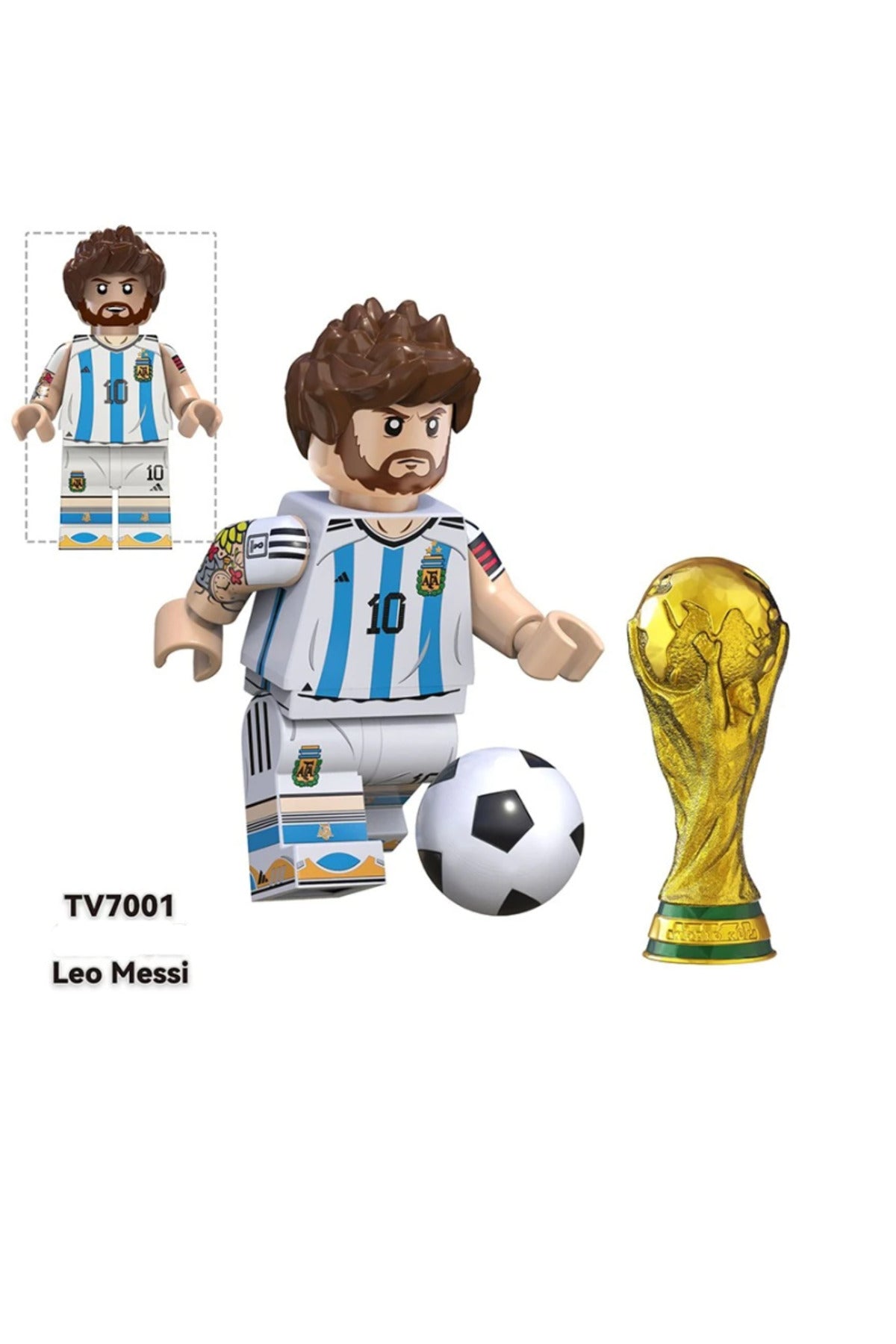 Lionel Messi Arjantin Milli Takımı 10 Numara Figür Yapı Blok Oyuncak(Custom Model)