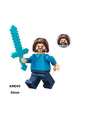 Minecraft Steve Elmas Kılıçlı Figür Yapı Blok Oyuncak(Custom Model)