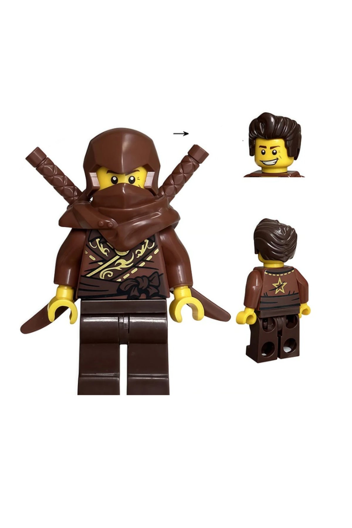 Dareth Kahverengi Ninja Figür Yapı Blok Oyuncak(Custom Özel Tasarım)