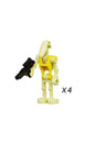 Sw 4 adet battle droid (sarı renk) minifigür yapı taşları blokları oyuncak