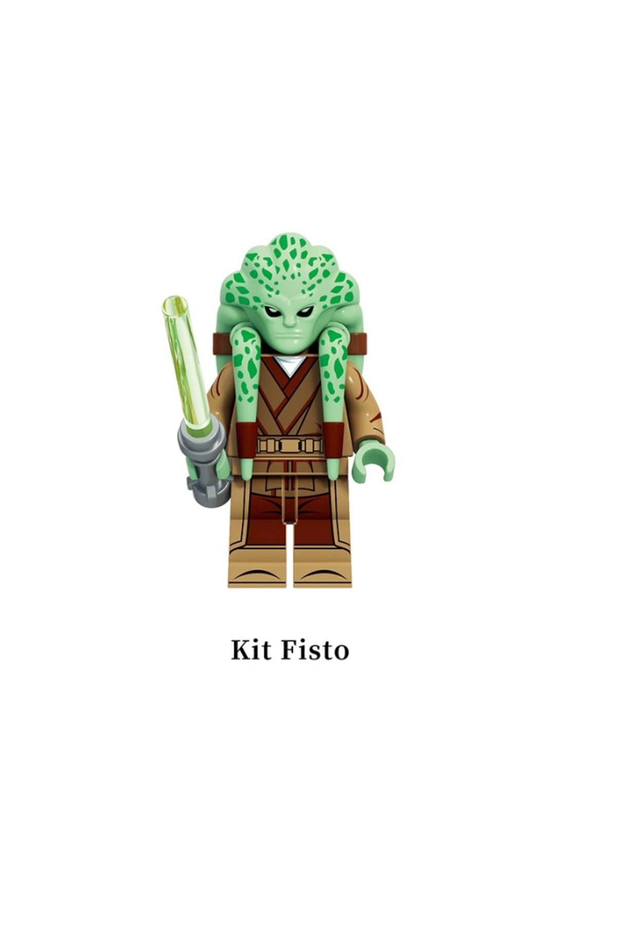 Kit Fisto jedi Clone Wars Figür Yapı Blok Oyuncak(Custom Model,Yeşil Işın Kılıcı Dahildir)