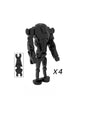 Sw B2 Super Battle Droid minifigür yapı taşları blokları oyuncak(4 adet,ekstra silah kollar dahildir)