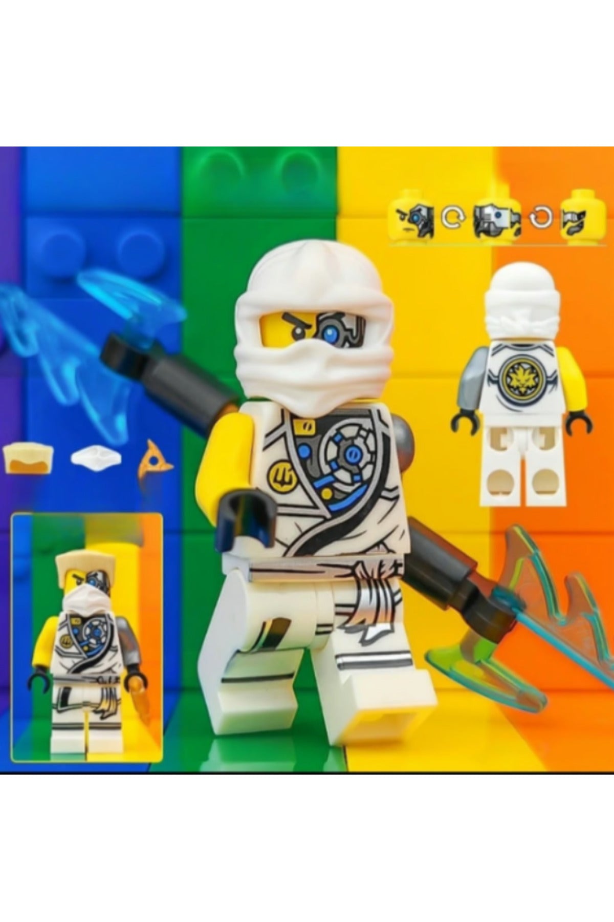Ninja Tournament Zane Battle Damage Suit Figür Yapı Blok Oyuncak(Custom Özel Tasarım Hediye Aksesuarlı)
