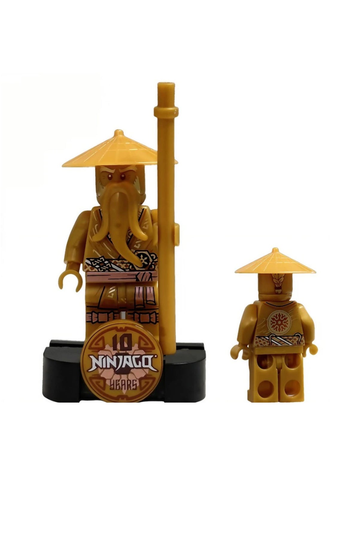 Ninja Altın Sensei Wu 10.Yıl Figür Yapı Blok Oyuncak(Custom Özel Tasarım)